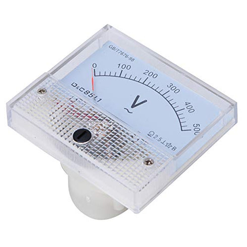 Square Analog Volt Pointer Needle Panel Meter, AC Pointer Voltmeter 0-500V Scale Range Voltage Test