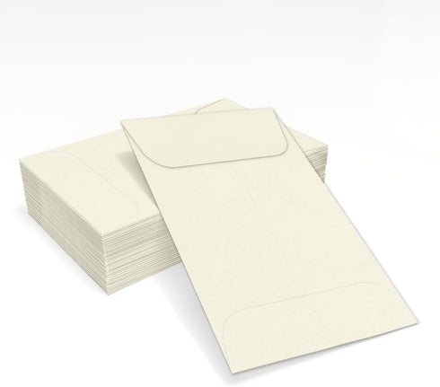 LUXPaper #1 Coin Envelopes | 2 1/4" x 3 1/2" | Natural Linen | 50 Qty, 80lb. Text