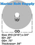 Type 18-8 Stainless Steel Fender Washers - Size #10 x 3/4" (Pack of 100pcs) Marine Bolt Supply