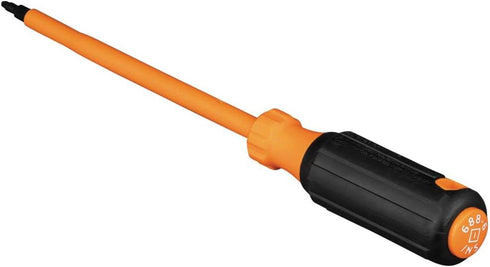 Klein Tools 6886INS Insulated Screwdriver, 1000V #1 Square Tip with 6-Inch Shank, Cushion-Grip Handle