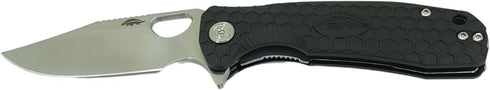 8Cr13MoV 3.63" Honey Badger Knives Large Clip Point Folding Pocket Knife - Steel, Blade, Black FRN Handle - Ball