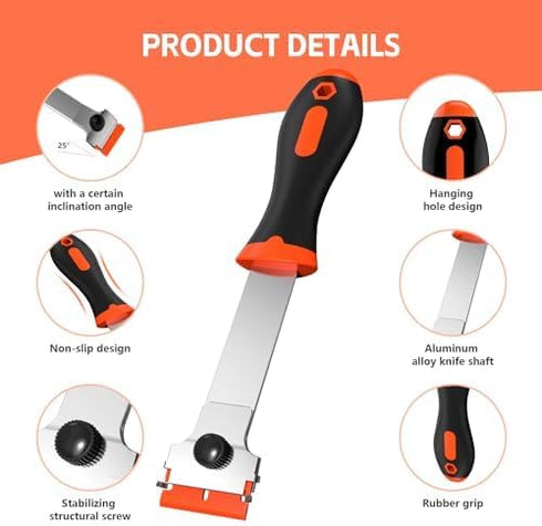 3 Pack Razor Blade Scraper, Plastic Scraper Tool with Extra 30 Plastic and Metal Blades for Various Uses
