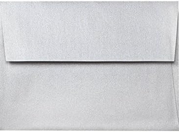 LUXPaper A1 Invitation Envelope in 80 lb Silver Metallic for 3 1/2 x 4 7/8 Cards, Printable Envelopes for Invitations, with Peel and Press, 50 Pack, Envelope Size 3 5/8 x 5 1/8 (Silver) by LUXPaper