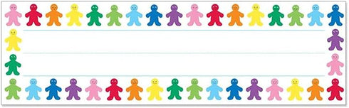 Hygloss Products Rainbow People Name Plates for Kids - 9.5 x 2-7/8 Inch, 36 Pack for Desks, Cubbies, Lockers