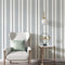 F1340-3 Stripe Peel and Stick Wallpaper 17.7" x 9.8ft, Silver White/Black Removable Self-Adhesive Contact Paper