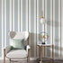 F1340-3 Stripe Peel and Stick Wallpaper 17.7" x 9.8ft, Silver White/Black Removable Self-Adhesive Contact Paper
