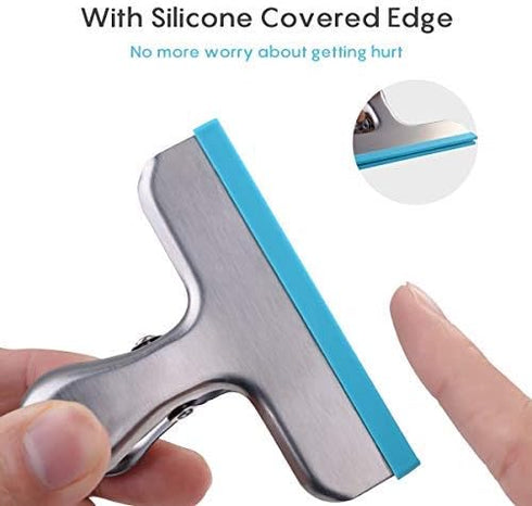 HOUSE AGAIN 12 Pack Stainless Steel Chip Bag Clips, 3 Sizes Covered with Silicone, Air Tight Seal, 5, 3, and 2.5 Inches