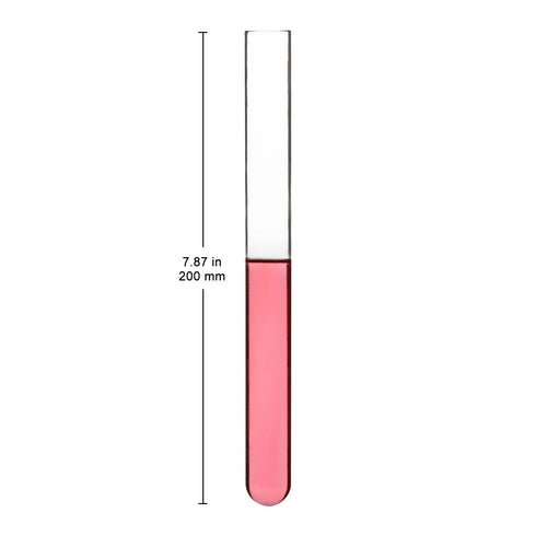XCD Glass Test Tubes (20 Pack), Transparent Test Tubes Borosilicate Glass Round Bottom Test Tubes for Laboratory Cylindrical Tubes, 20 mm O.D. x 200 mm Length