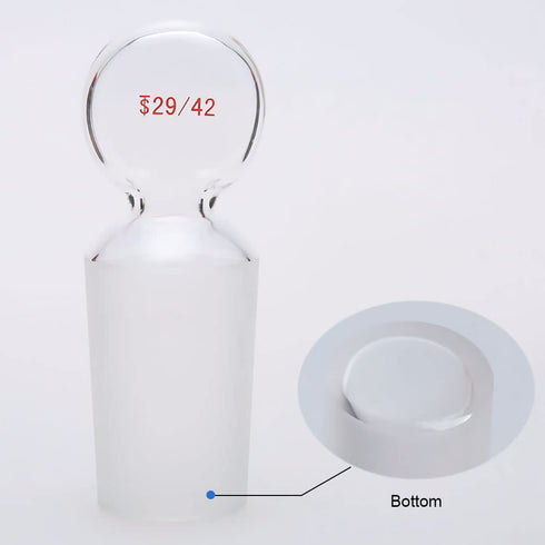 Glass Hollow Stopper Penny Head for 29/42 Outer Joint, Borosilicate Glass, Closed Bottom (5 Pcs)
