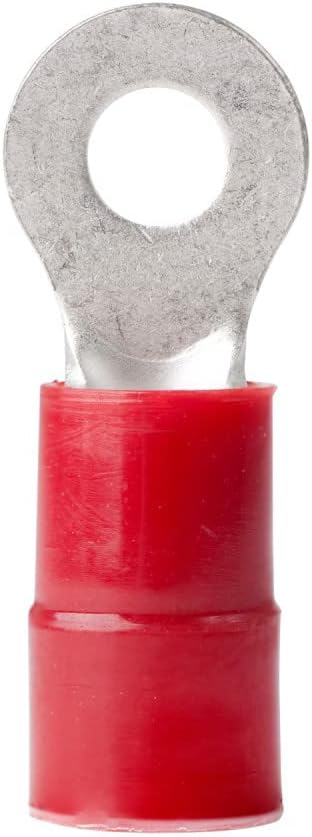 ANCOR MARINE GRADE 210233 Electrical Nylon Insulated Double Crimp Funnel Entry Ring Terminals (8-Gauge, 25-Pack)