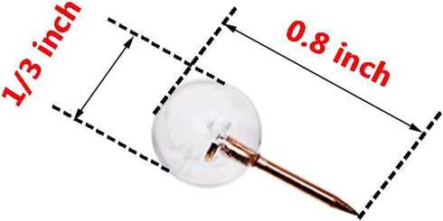 Tupalizy 100PCS Decorative Push Pins - Transparent Plastic Head and Rose Gold Steel Point Thumb Tacks for DIY Craft