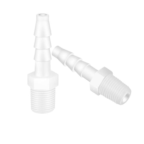 Quickun 1/4" Barb to 1/8" Male Thread White Adapter Union Fitting (Pack of 5)