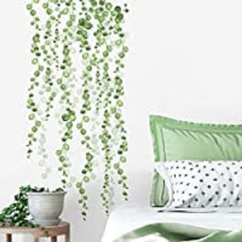RoomMates RMK3903SCS (Pack 4) String of Pearls Succulent Vine Peel and Stick Wall Decals|