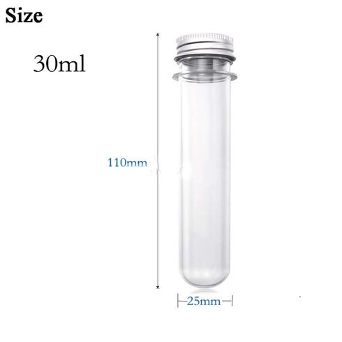 30ml Clear Plastic Test Tubes, 25pcs with Screw Caps for Candy and Beads Storage, Scientific Experiments Tubes