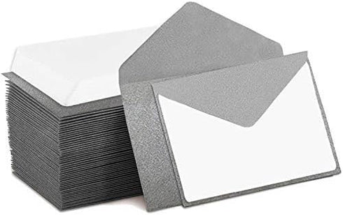 Mini Envelopes Silver 4" x 2.75" - Gift Card Envelopes, Easy-Seal Business Card Envelopes (140 Pack)