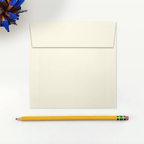 LUXPaper Square Invitation Envelopes | Natural Linen | Peel & Press | 5 1/4" x 5 1/4" | 80lb. Text | 50 Qty