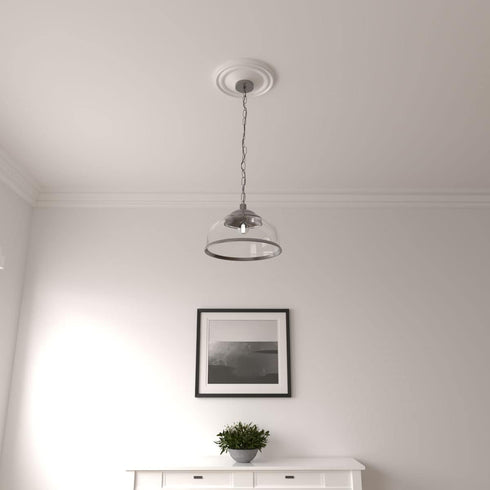 Ekena Millwork CM12RE Reece Ceiling Medallion, 12"OD x 1 3/4"P, Factory Primed (Fits Canopies up to 2 3/8")
