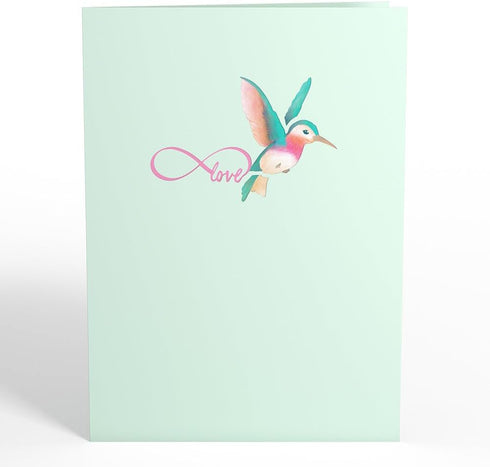 Lovepop Everyday Pop-Up Card - 3D Love Greeting Card for Her, Him, Girls, Boys, Lovely Hummingbird, 5" x 7"