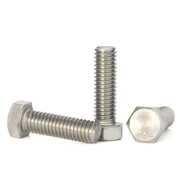 M10-1.5 x 30mm Hex Head Screw Bolts, Fully Threaded Stainless Steel 18-8, Quantity 10