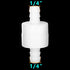 Feelers 1/4" One Way Inline Check Valve Non-Return One-Way Air Water Gas Check Valve Ozone Resistance PVDF, Pack of 4