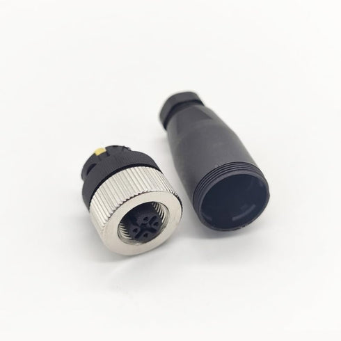2Pcs M12 5 Pin Female Circular Connector, IP67 Waterproof A Code Industrial Connector for PG7 Cable 125V 4A AC/DC