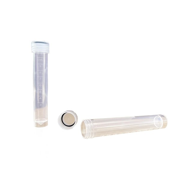 20 Piece 10 ml Self Standing Leakproof Graduated Cryovials, Plastic Screw Top Vials for Needle Storage, Laboratory Test