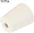 MECCANIXITY Rubber Tapered Plug, 17mm to 23mm with 8mm Hole Test Tubes Bungs Stopper White for Lab Home, 10 Pieces