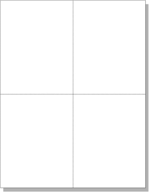 Premium Perforated Paper 8.5 x 11" 4 Part Perf White (4-1/4 X 5-1/2") Cardstock 21lb 500 Sheets US Letter paper for Statements, Invoices (4 Part Perf White (4-1/4 X 5-1/2"), 500 Sheets)