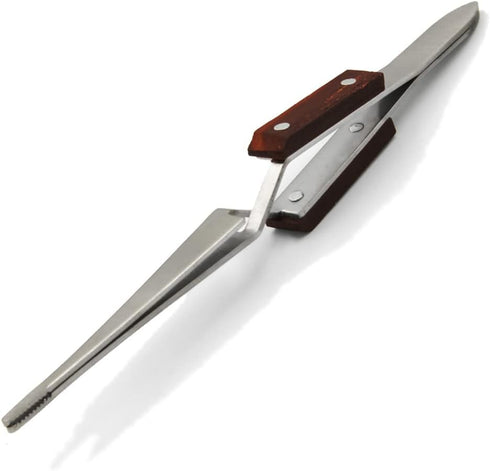 MMOBIEL Industrial Precision Fiber Grip Soldering Tweezer, Stainless Steel Cross Locking Tip for Electronics Repair