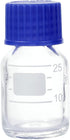 Moonetto 10 Pieces 25ml Graduated Round Glass Bottles, Solvent Jars with GL25 Blue Polypropylene Cap