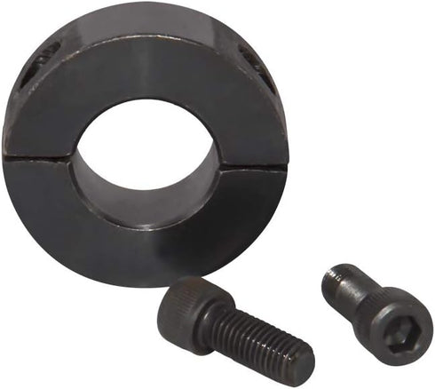 Two-Piece Clamping Collar, Carbon Steel with Black Oxide Plating, 7/8" Bore Size, Set Screw