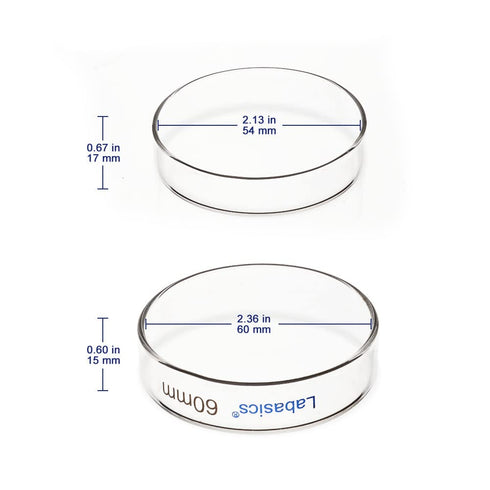10pk Glass Petri Dishes, 60x15 mm Autoclavable Borosilicate Glass Cell Culture Dishes Petri Dishes with Clear Lid for Laboratory