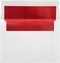 LUXPaper A8 Foil Lined Invitation Envelopes | Peel & Press | 5 1/2" x 8 1/8" | White w/Red LUX Lining | 60lb. Text | 50 Qty by LUXPaper