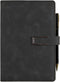 Leather Journal A5 with Pen Compartment, Leather Bound for Women Men, Daily Travel Diary Writing Journal (Black with