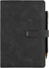 Leather Journal A5 with Pen Compartment, Leather Bound for Women Men, Daily Travel Diary Writing Journal (Black with