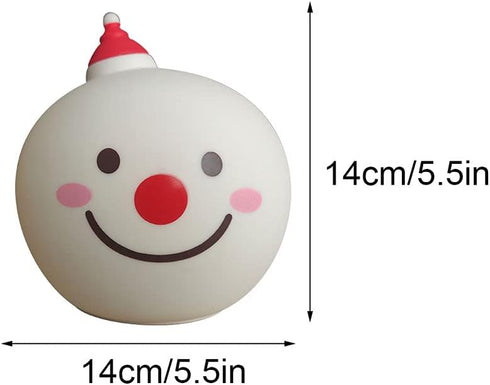 TTBDDDYH Samll 7-Color LED Night Lamp for Kids Room - Bedside Lamp, Cute Snowman Soft Silicone Baby Nursery Night Lamp