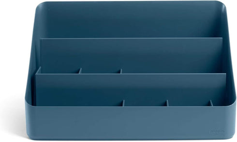Poppin Desk Organizer with 3 Tiers, Sliding & Removable Dividers, Charging Station, All-in-One Workspace Organizer for