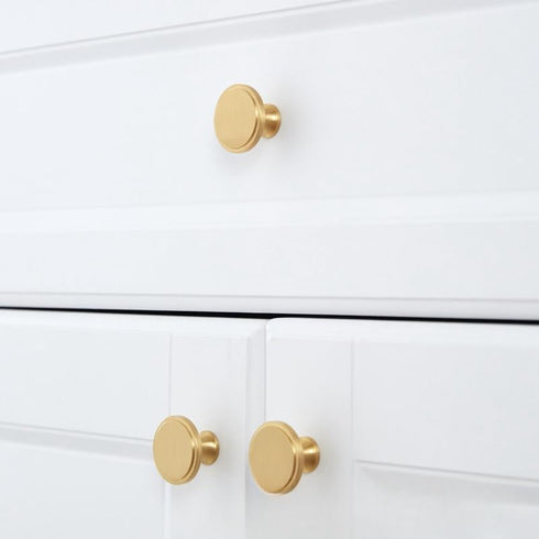 SANCHAKOU 6 Pack Dresser Drawer Pulls Bedside Table Wardrobe Brass Handle Furniture Cabinet Drawer Handle Single Hole
