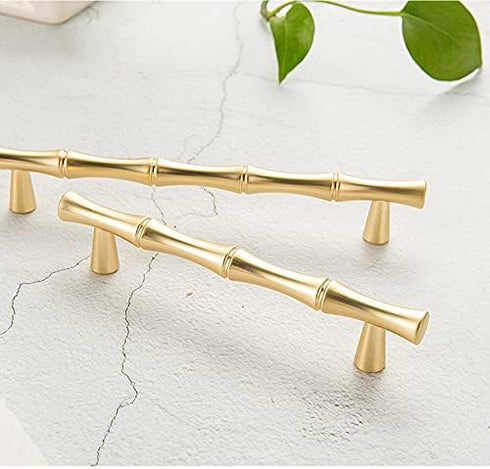 6Pcs Bamboo Shape Solid Zinc Alloy Cabinet Knobs, Decorative Furniture Accessories Knobs for Dresser Drawer Cabinet