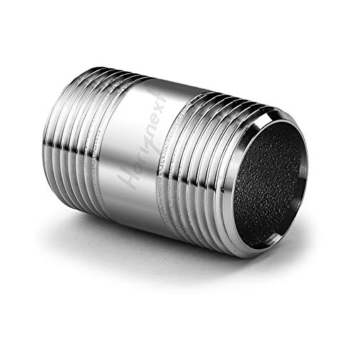 Stainless Steel 304 Pipe Nipple NPT, 1/2 Male Threaded Cast Fitting, 2 Inches Length Tube Sleeve