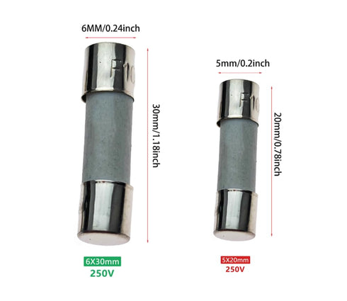 F25A250V Fuse, 25A Fast Blow Ceramic Fuses, 20 pcs, 6x30MM, 25Amp 250v Fuses