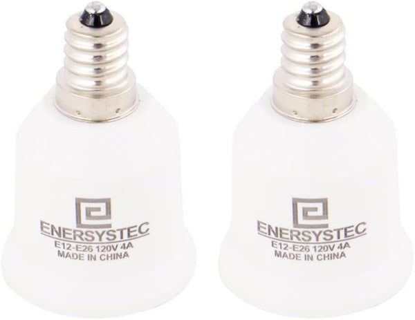 E12 to E26 Light Bulb Base Adapter, E12 Light Socket to Regular