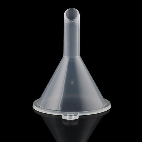 10Pcs White Small Clear Plastic Mini Funnels for Bottle Filling, Perfumes, Essential Oils, Lab Supplies