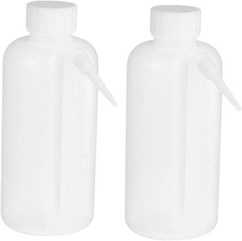 Rinse Bottle 2pcs Side Wash Bottle with Wide Mouth and Dropper Dispensing for Laboratory, Plastic S Bottle for Overall