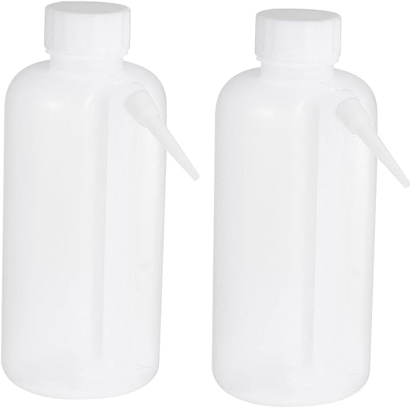 Rinse Bottle 2pcs Side Wash Bottle with Wide Mouth and Dropper Dispensing for Laboratory, Plastic S Bottle for Overall