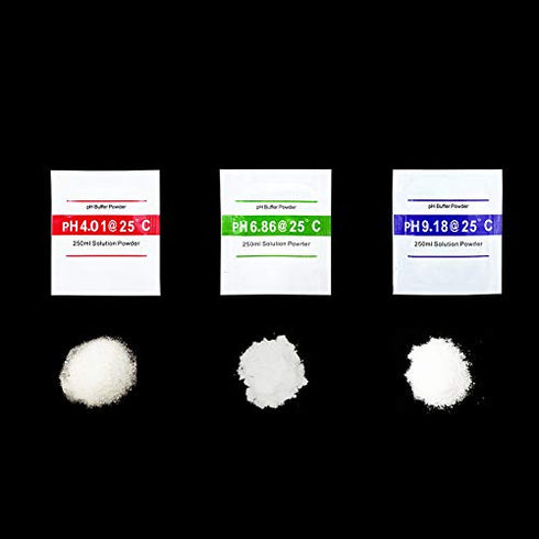 12 Pack pH Meter Buffer Solution Powder 6.86/4.01/9.18 for Precise pH Calibration Solution, Packets