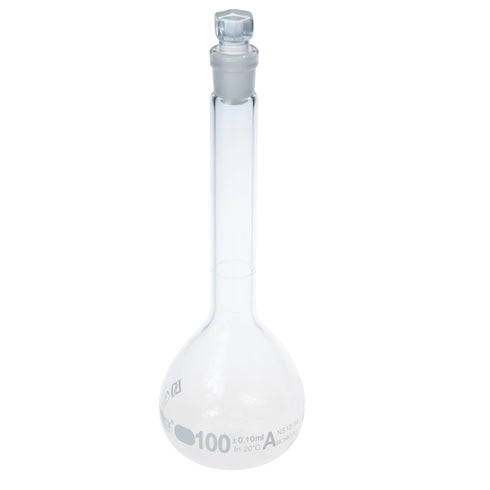 ALWSCI 100 ML Volumetric Measuring Flask Set, 2 PCS, Graduated Clear ASTM Class A Borosilicate Glass