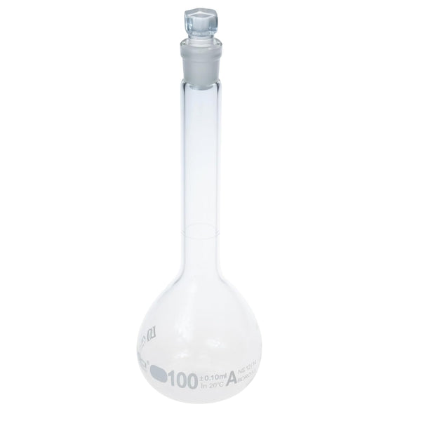 ALWSCI 100 ML Volumetric Measuring Flask Set, 2 PCS, Graduated Clear ASTM Class A Borosilicate Glass