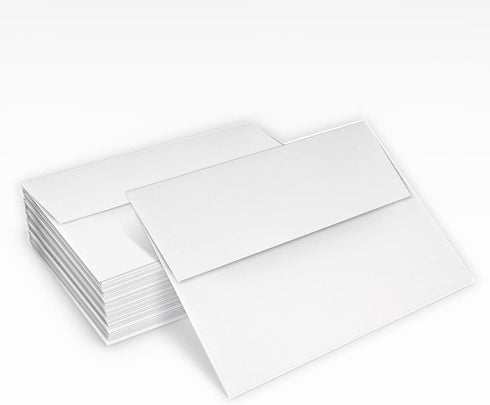 LUXPaper A2 Invitation Envelopes | Peel & Press | 4 3/8" x 5 3/4" | White w/Silver LUX Lining | 70lb. Text | 50 Qty