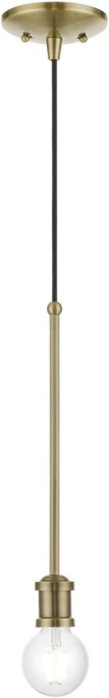 Livex Lighting Lansdale 1 Light Pendant in Antique Brass (47161-01)